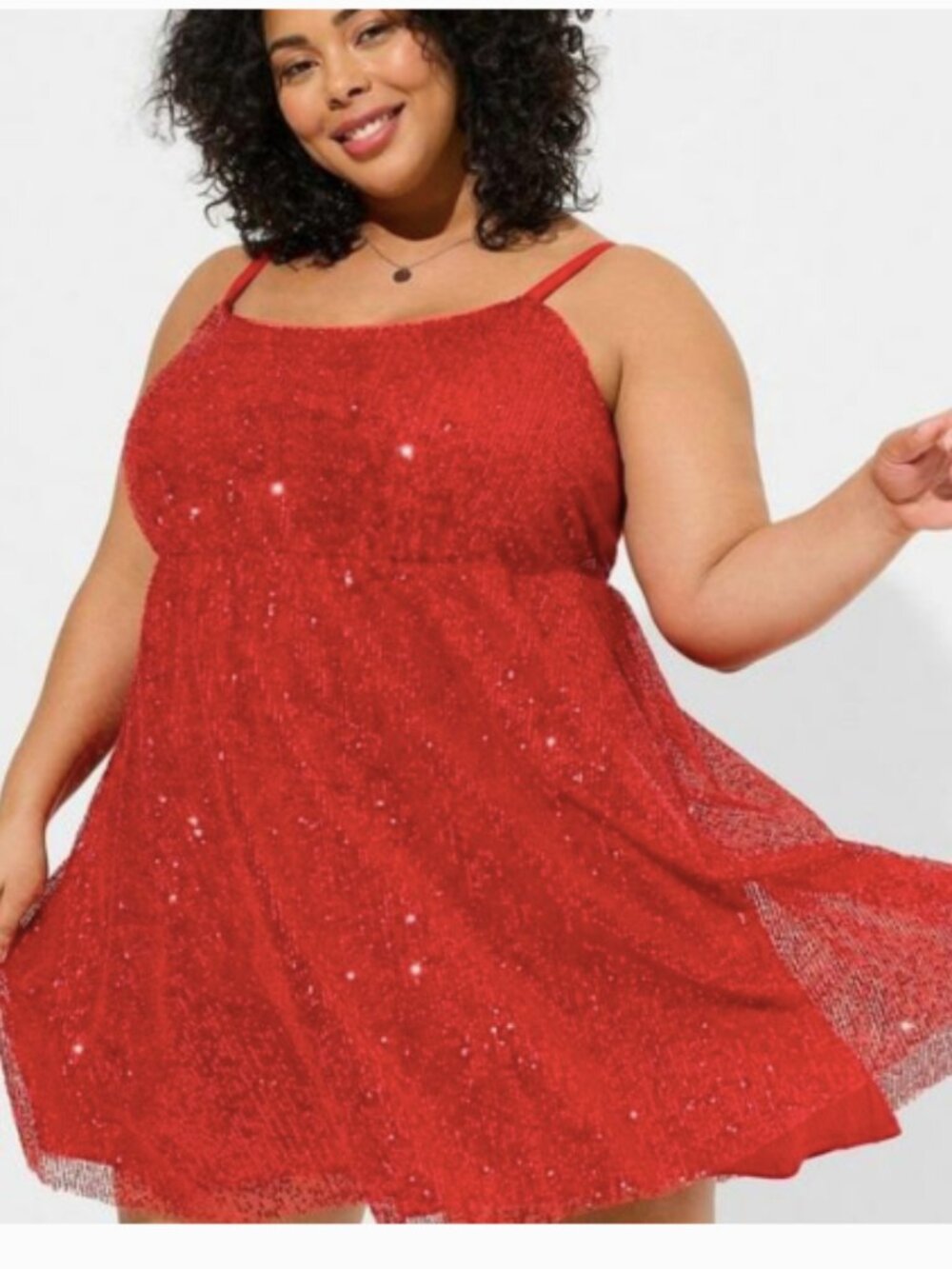Torrid Mini Sequin Skater Dress - Jester Red - 1x - 14/16 - NWT